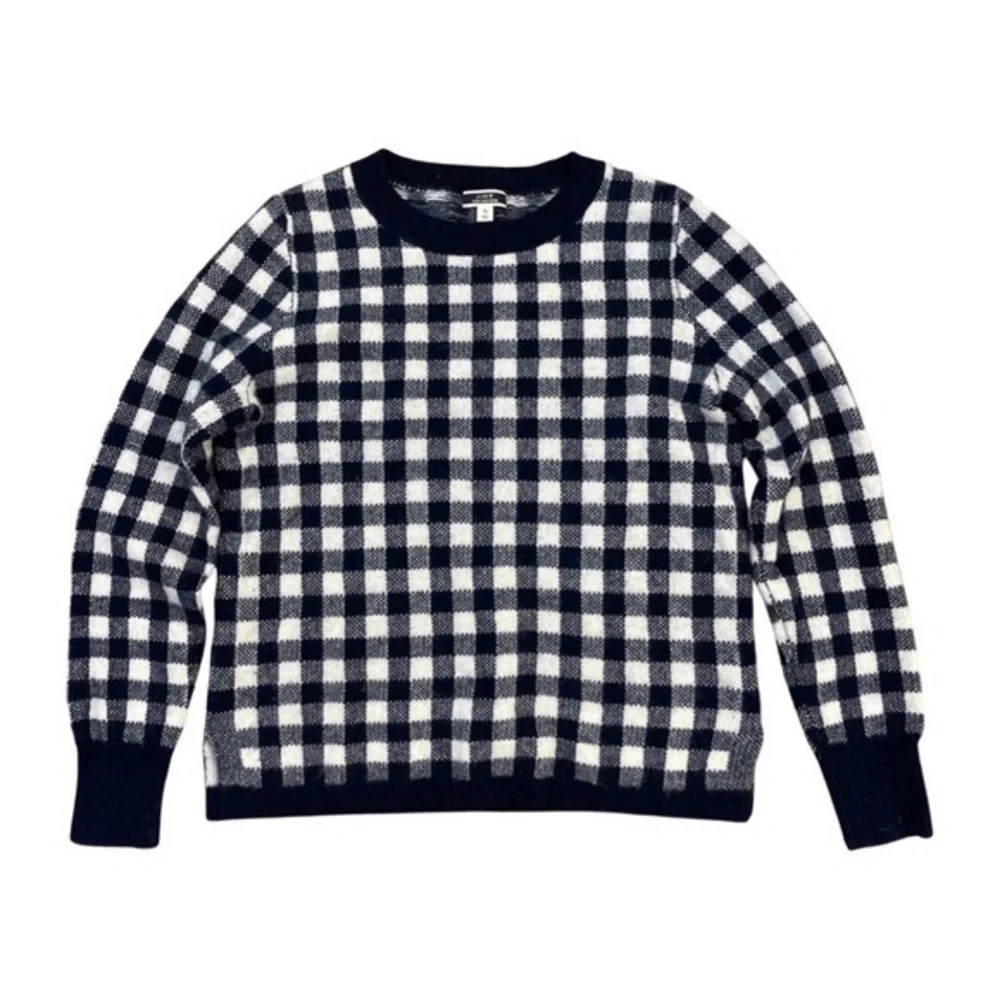 J.Crew • Gingham Checkered Cashmere Sweater S ASO Wednesday Addams